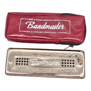 The Bandmaster Harmonica Made in GDR in case Large Used Germany German Vintage